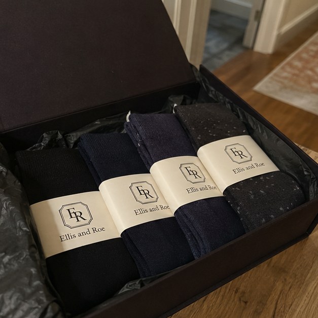 Personalized dress socks — customer photo